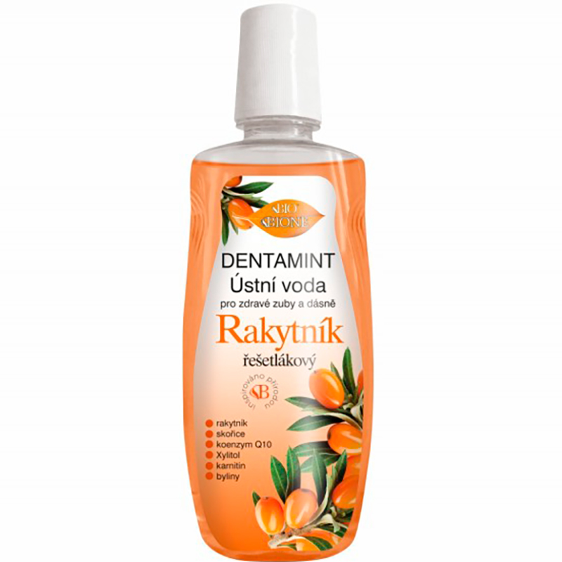 Blumiges Mundwasser BIONE Dentamint Rakytnik Q10 500 ml