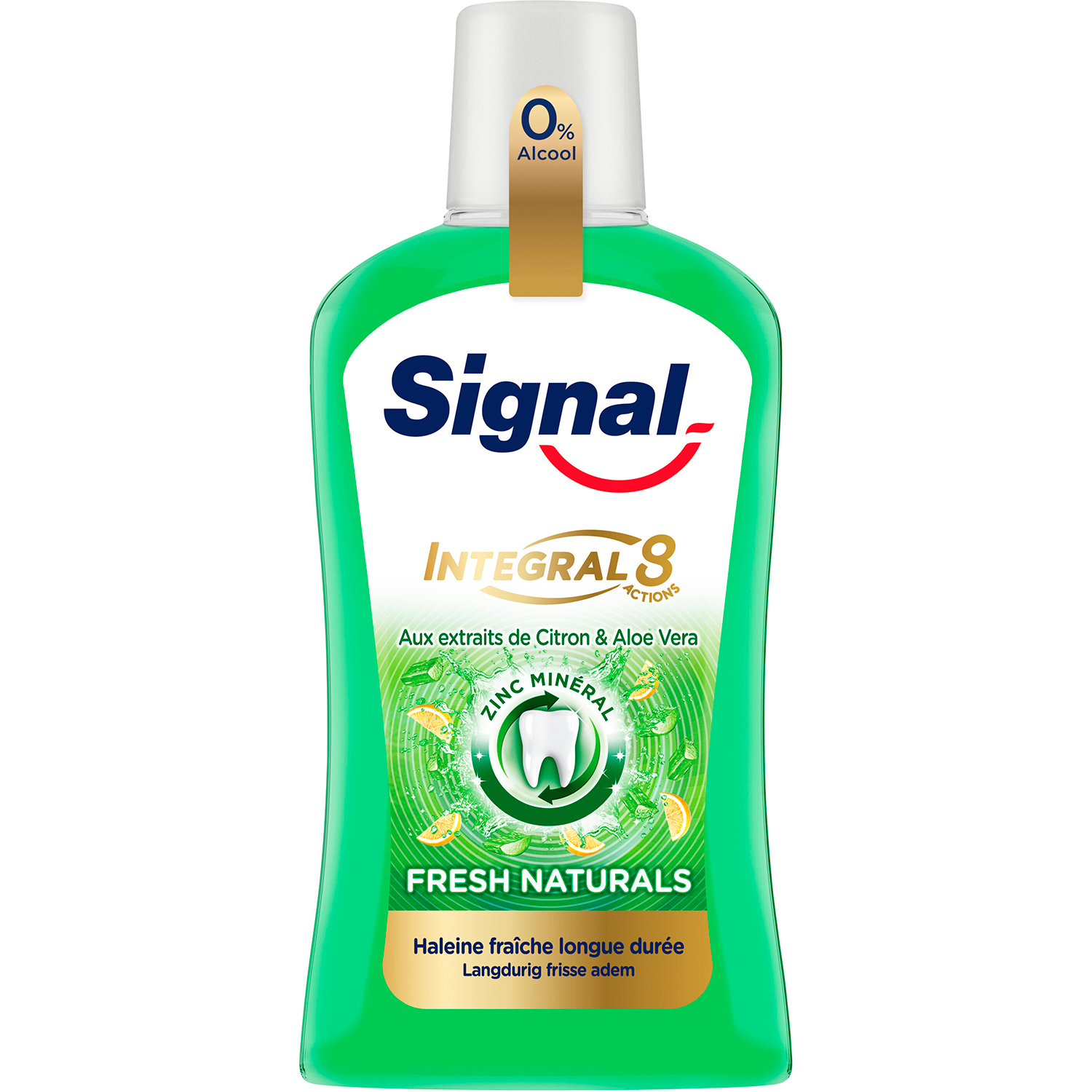 Zink-Mundspülung SIGNAL Integral 8 Fresh Naturals Lemon & Aloe Vera 500ml