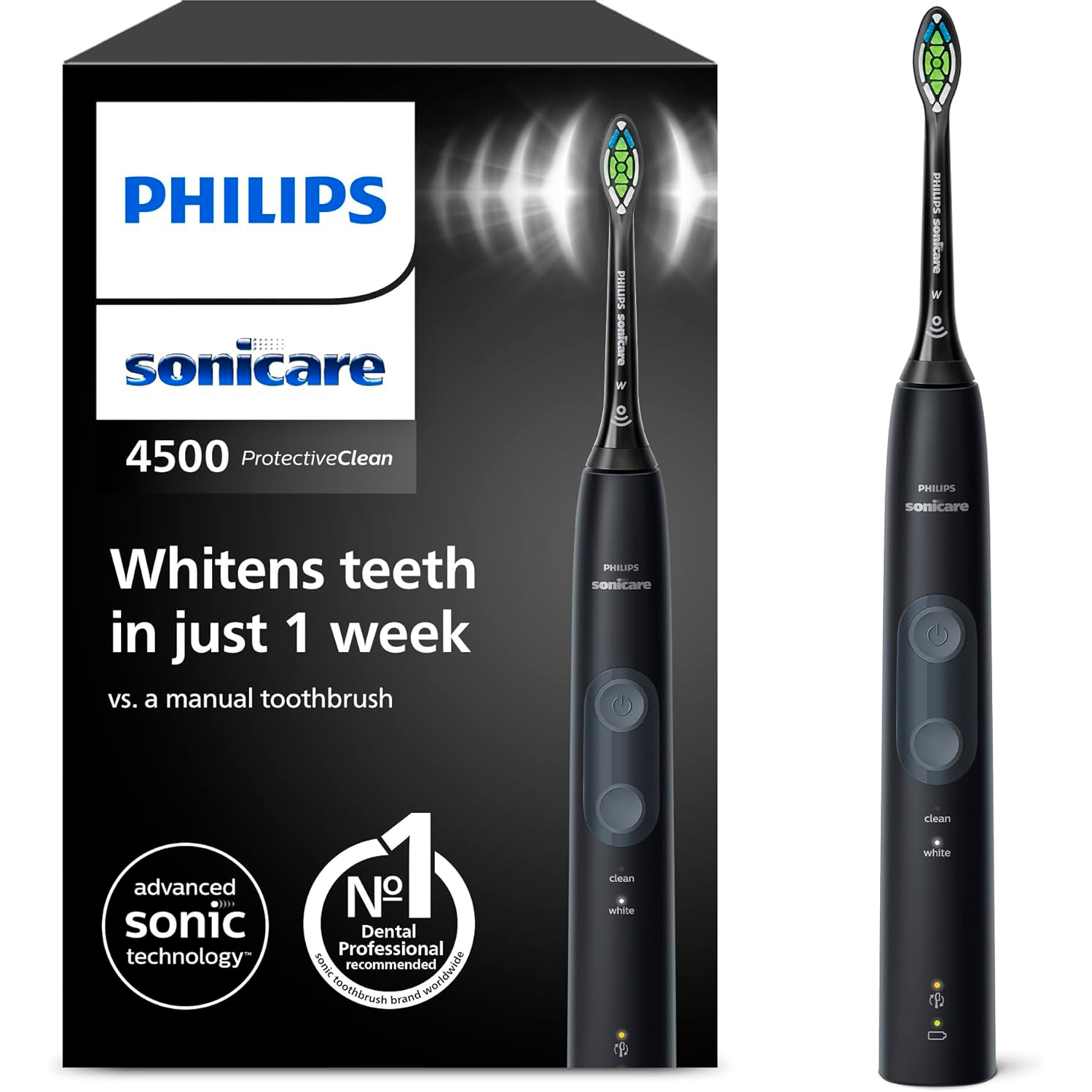Philips Sonicare 4500 Protective Clean El-tandbørste Black HX6830/44