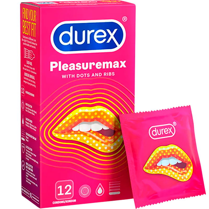 DUREX 12 stk. Pleasuremax Kondomer Dots & Ribs