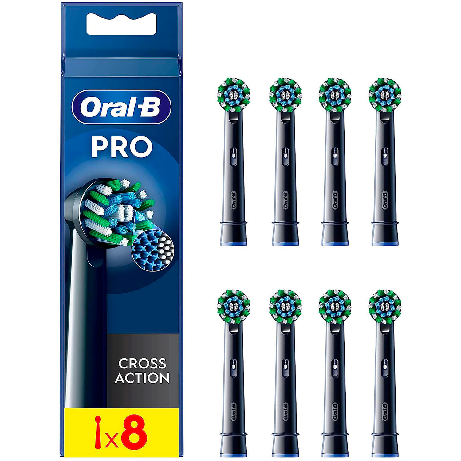 Oral-B 8 stk. Black PRO CrossAction Tandbørstehoveder