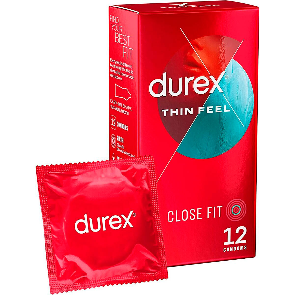 DUREX Kondomer 12 stk. Thin Feel Close Fit