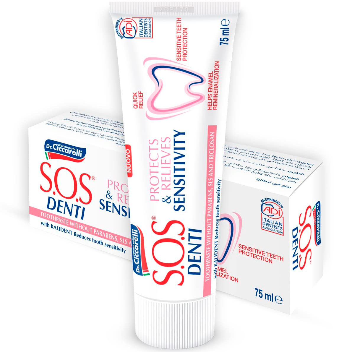 Hydroxyapatit Tandpasta DR. CICCARELLI S.O.S. Sensitive Teeth 75ml - Dr. Ciccarelli Tandpasta