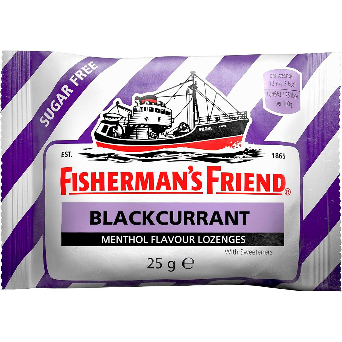Fishermans Friend Blackcurrant , zuckerfreie Halstabletten, 25 g