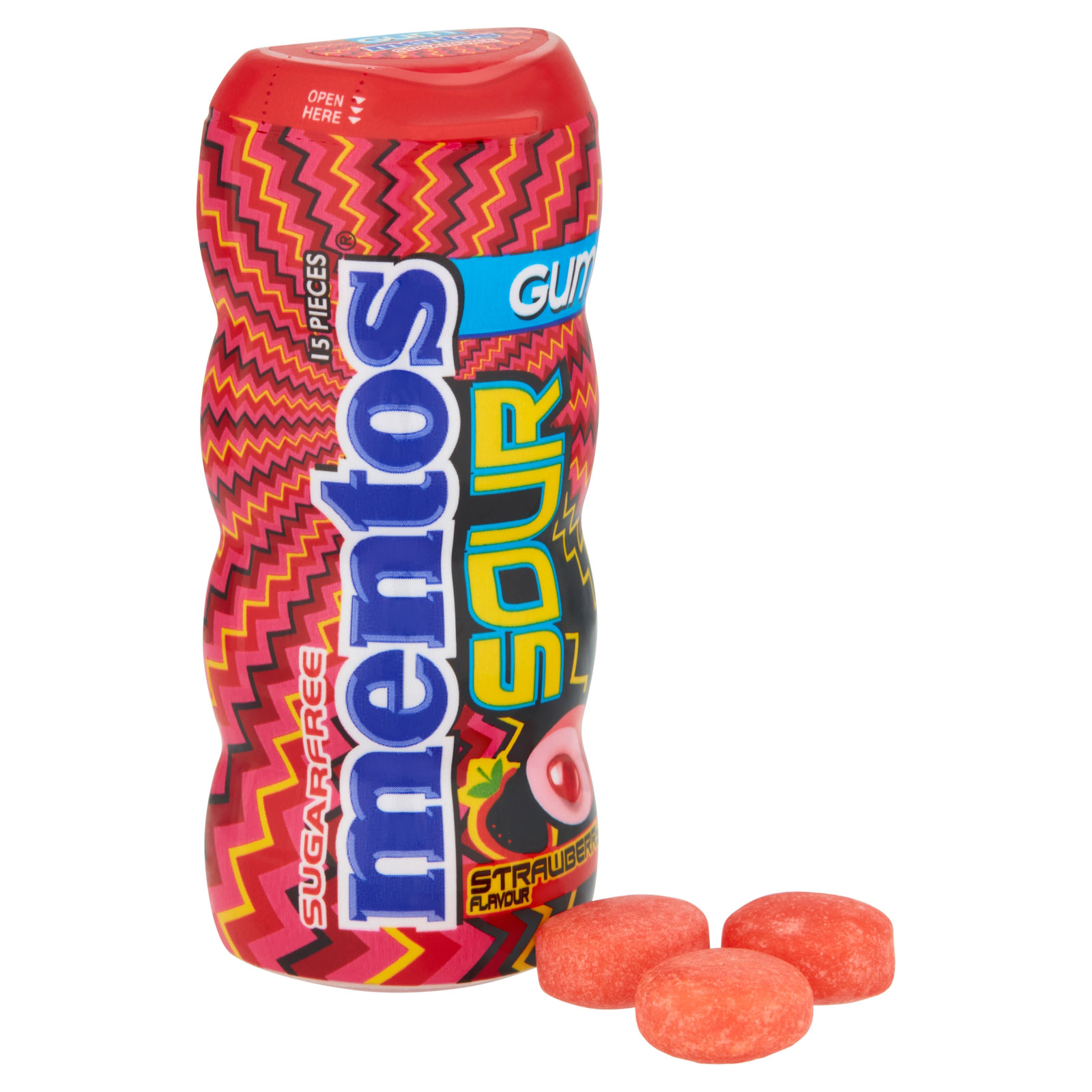 MENTOS Tyggegummi Sour Strawberry 30g