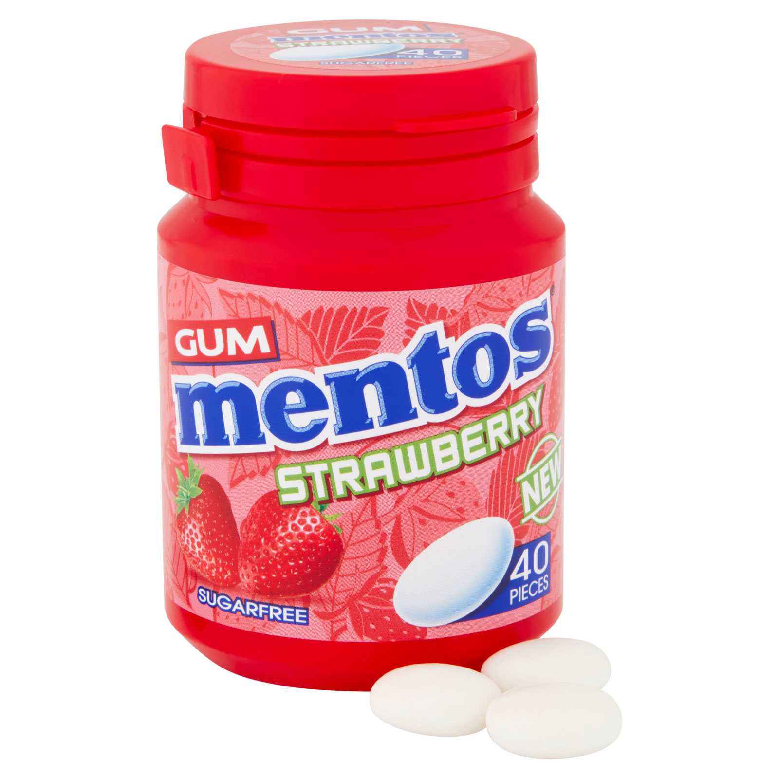 MENTOS Tyggegummi Strawberry 40 stk.