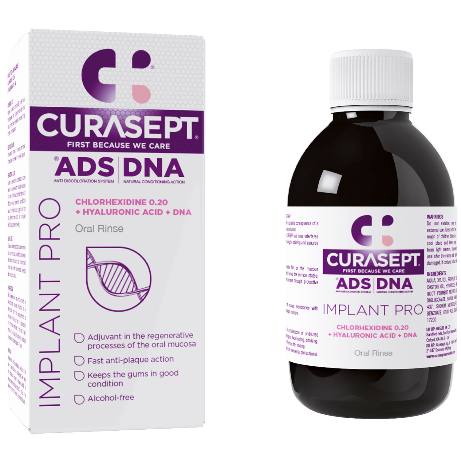 Klorhexidin Mundskyl 0.20 % CURASEPT Implant Pro Hyaluronic 200 ml