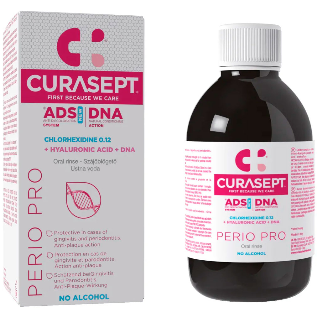 Klorhexidin Mundskyl 0.12 % CURASEPT Perio Pro Hyaluronic + DNA 200 ml