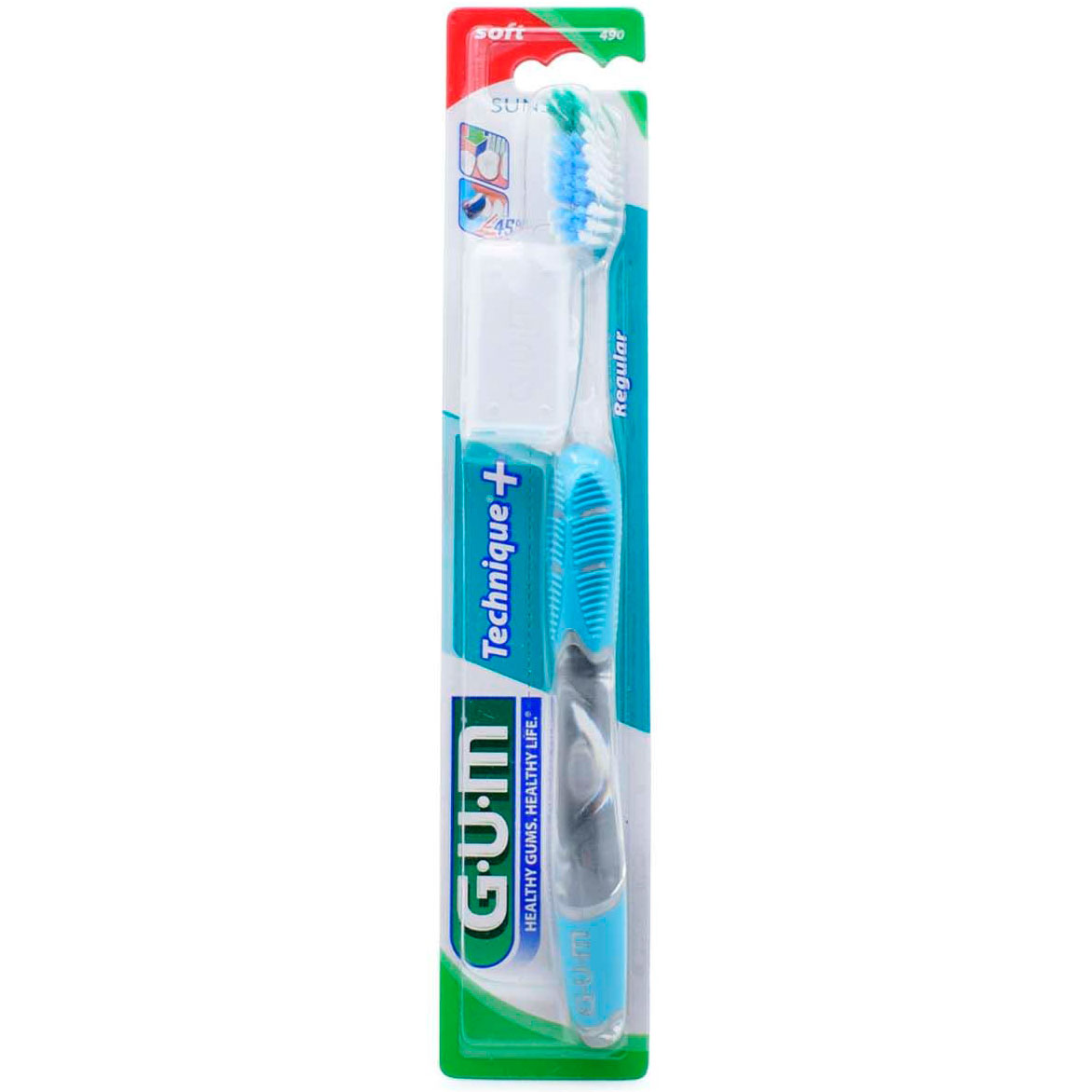 GUM Soft Technique+ Tandbørste Regular 490 Bløde Børstehår