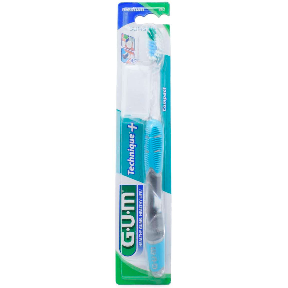 GUM Technique+ Compact 493 Tandbørste Medium
