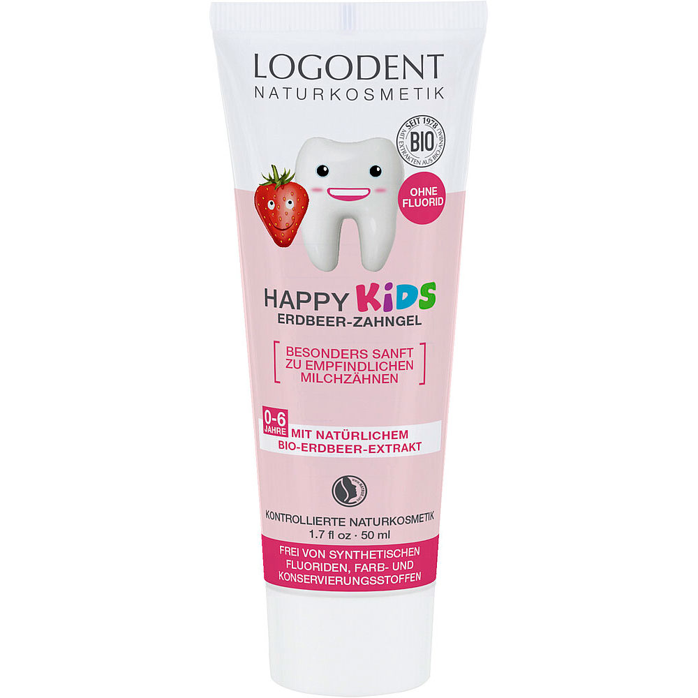 Bio-Xylitol-Kinderzahnpasta LOGODENT Happy Kids Strawberry 50 ml
