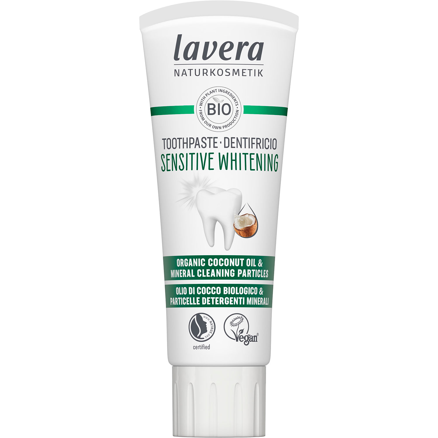 Natürliche Xylitol-Zahnpasta LAVERA Sensitive Whitening 75 ml.