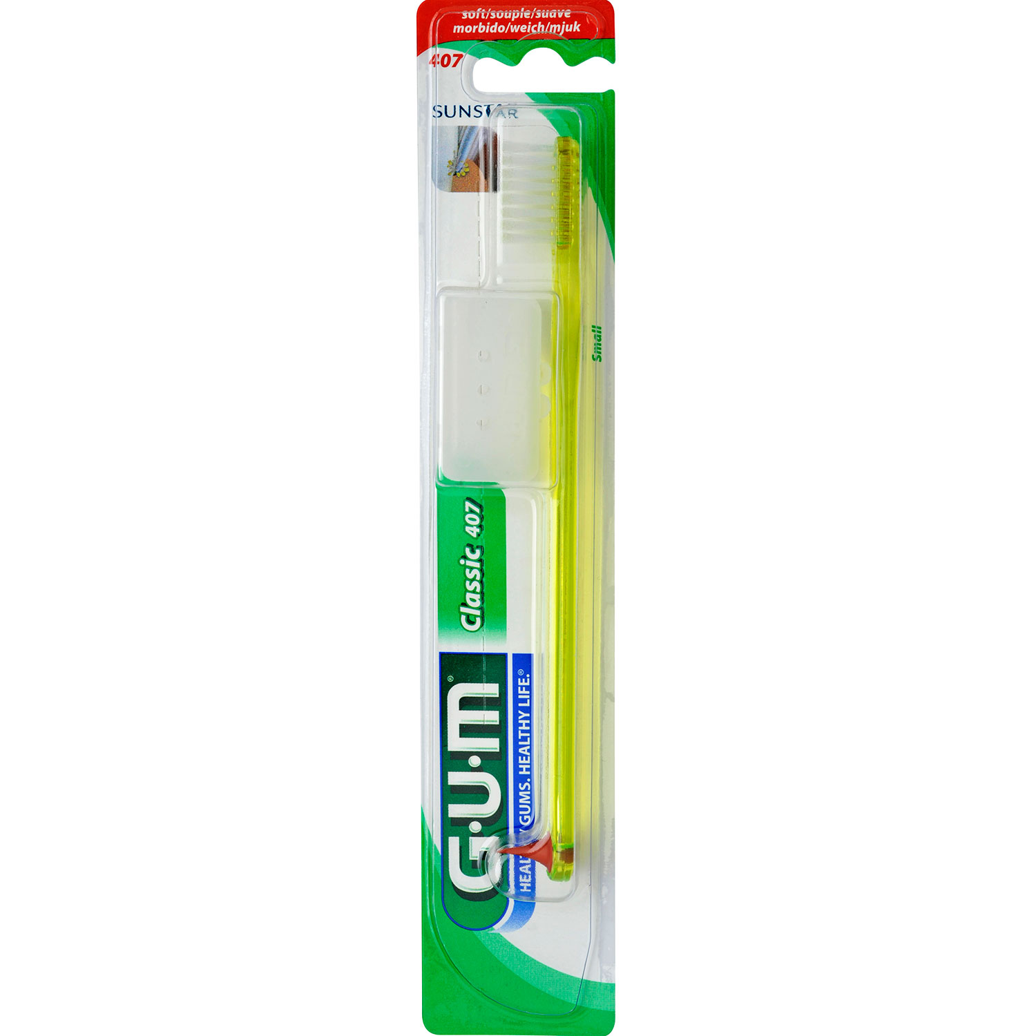 GUM Zahnbürste Classic 407 Small Soft Kleiner Bürstenkopf