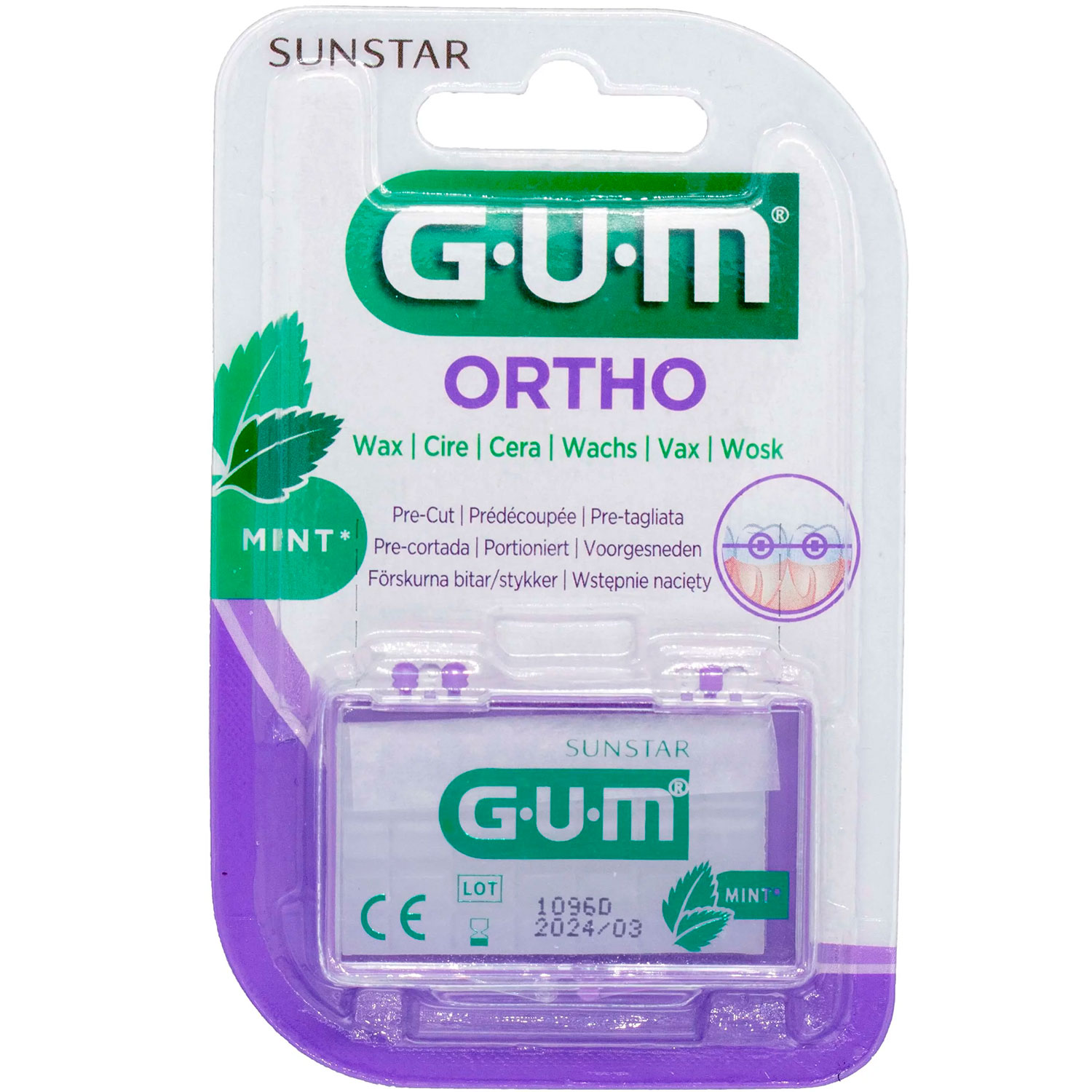 Bøjlevoks GUM OrthoWax Mint Tandreguleringsvoks