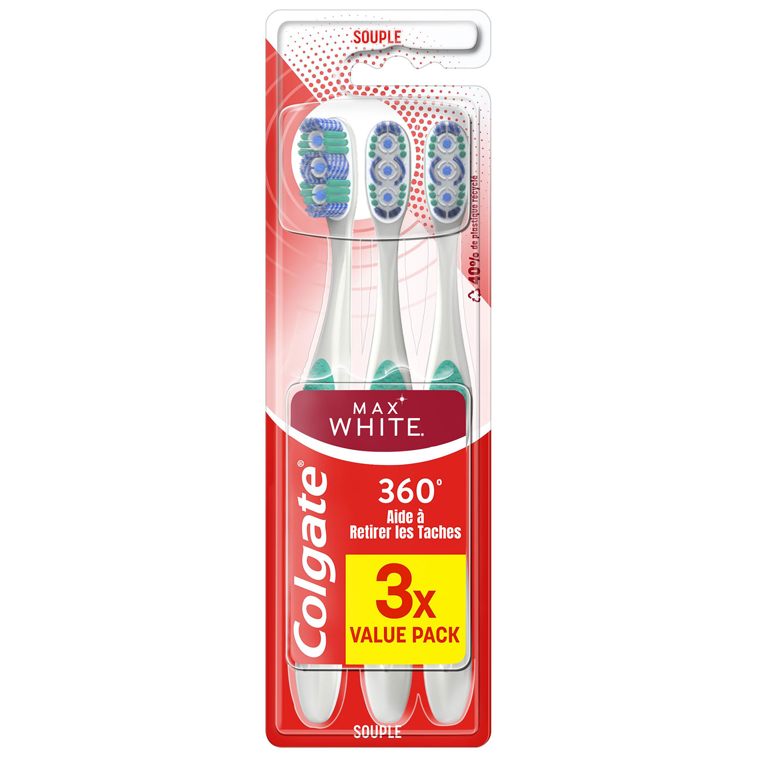 Colgate Zahnbürsten 3 Stk. 360° Max White Medium