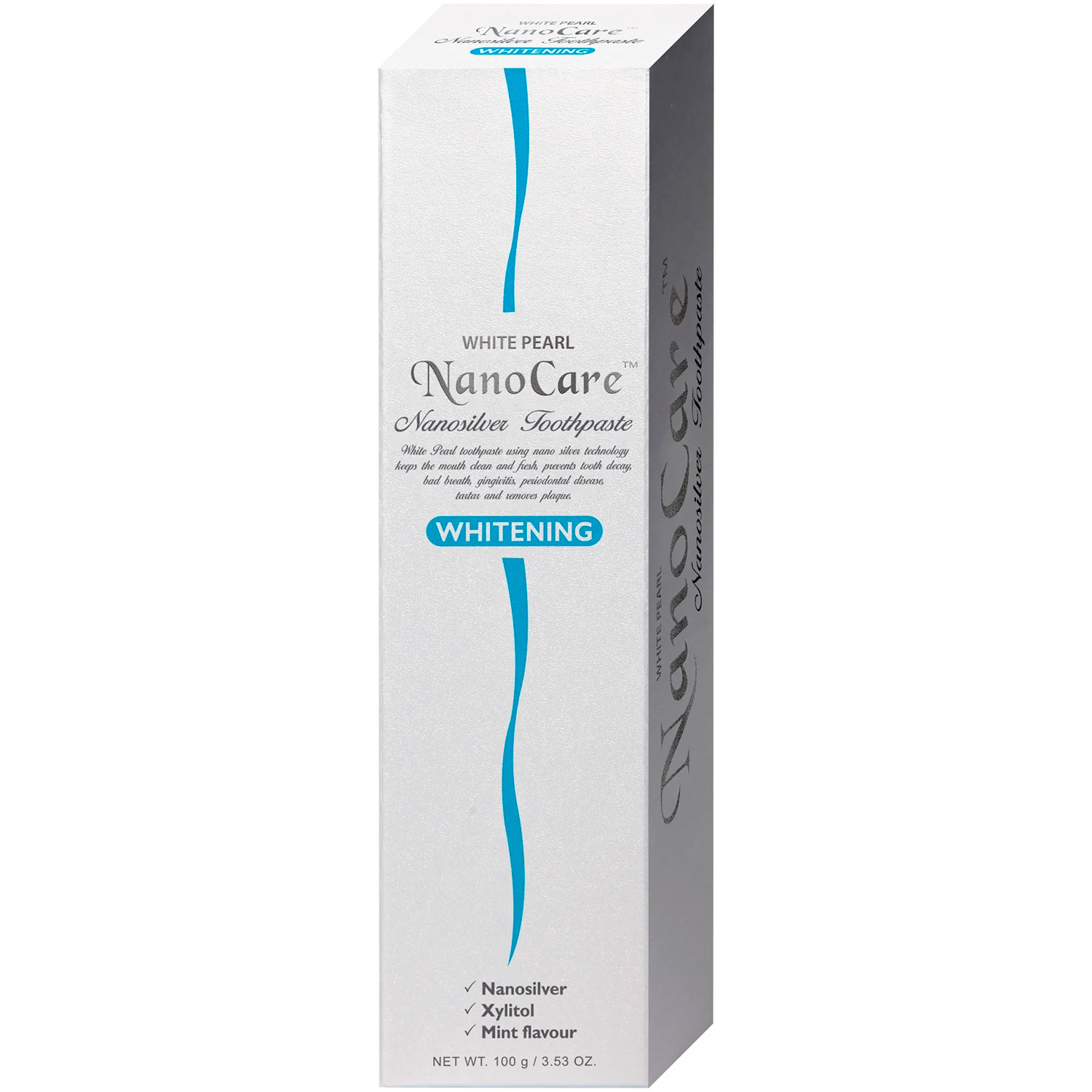 Zahnaufhellung Zahnpasta WHITE PEARL NanoCare Silver Mint & Xylitol 100g