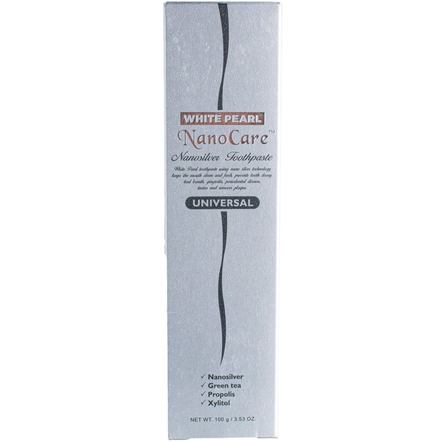 Zahnaufhellung Zahnpasta WHITE PEARL NanoCare Silver Universal + Xylitol 100g
