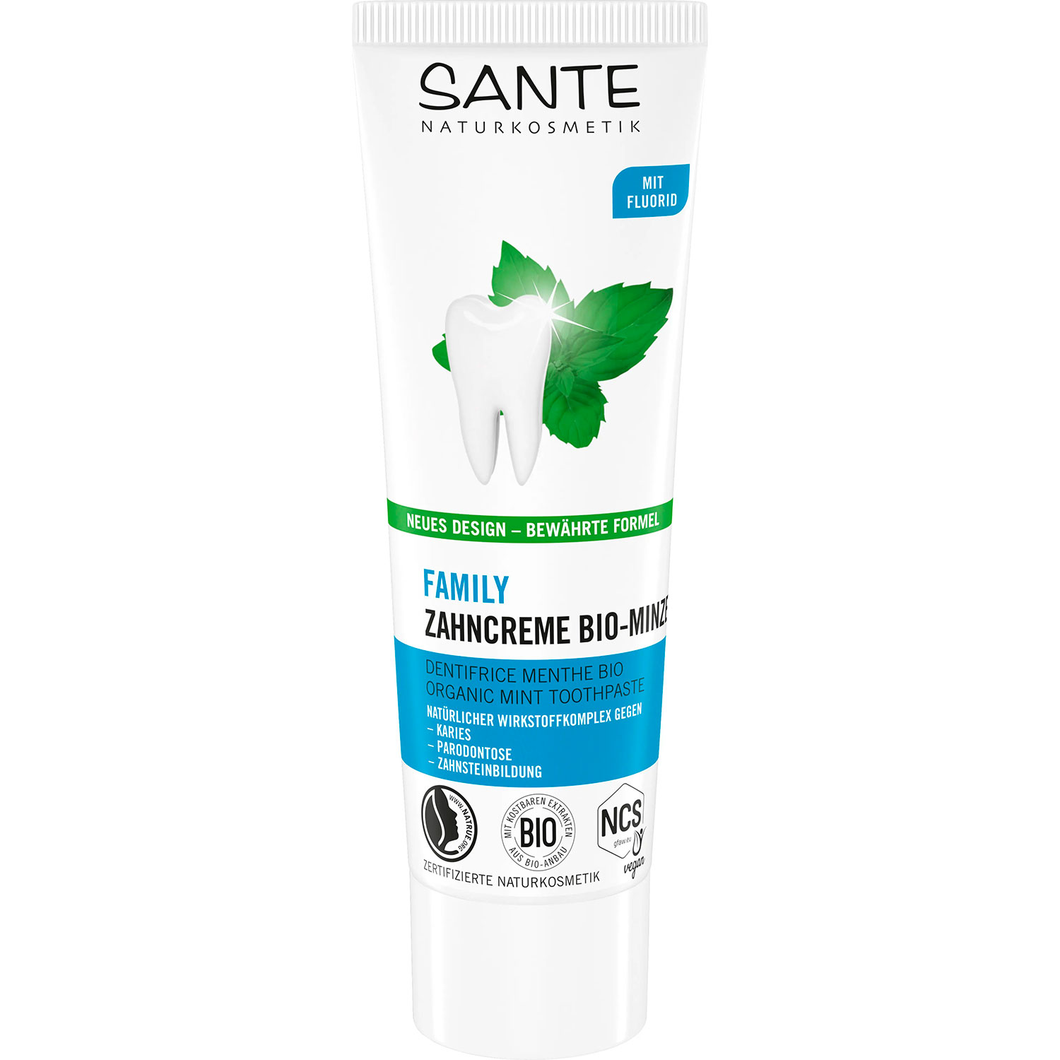Naturlig Fluor Tandpasta SANTE Family Bio-Minze 75 ml.
