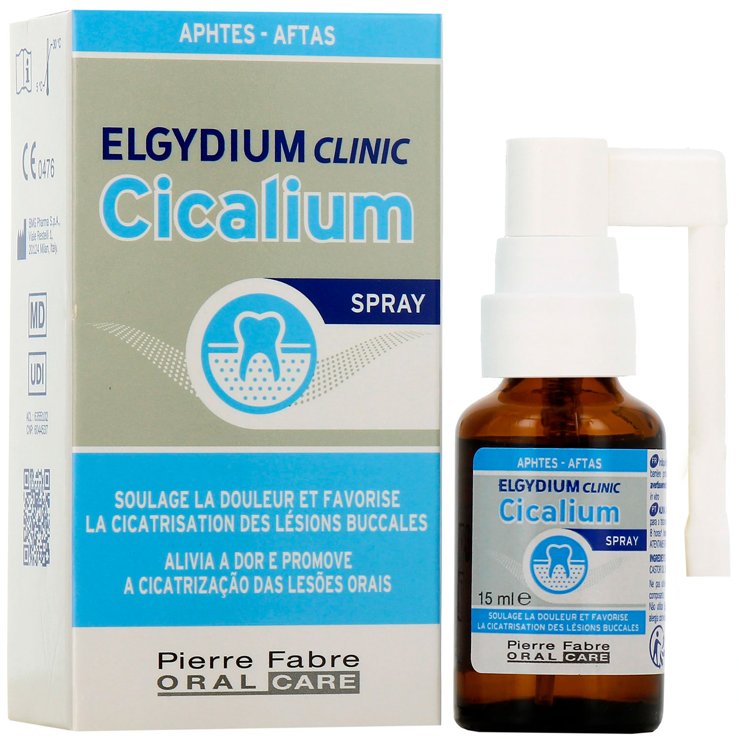 Mundspray for Mundsår & Orale læsioner ELGYDIUM Clinic Cicalium 15 ml.
