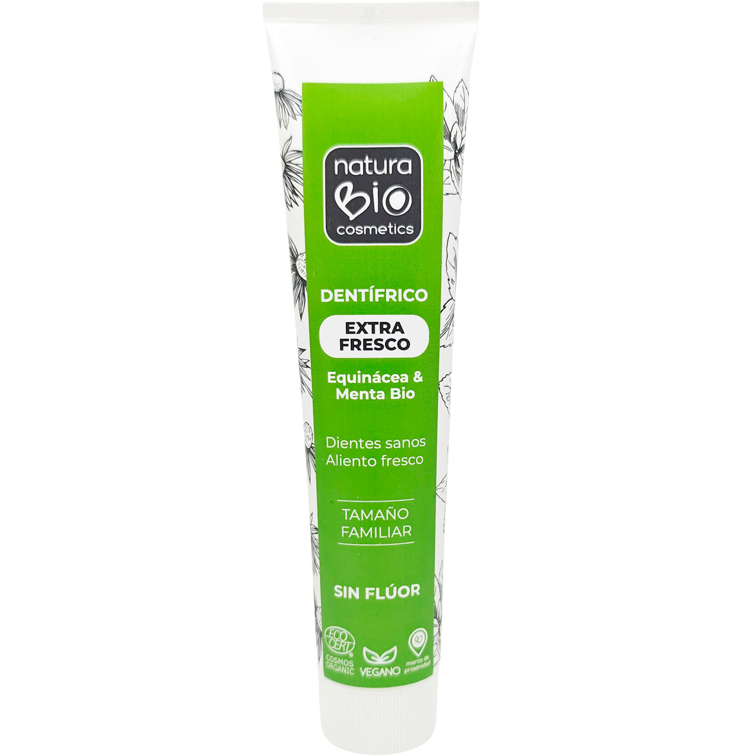 Ökologische Zahnpasta NATURABIO Extra Fresh - Echinacea & Mint 125 ml.