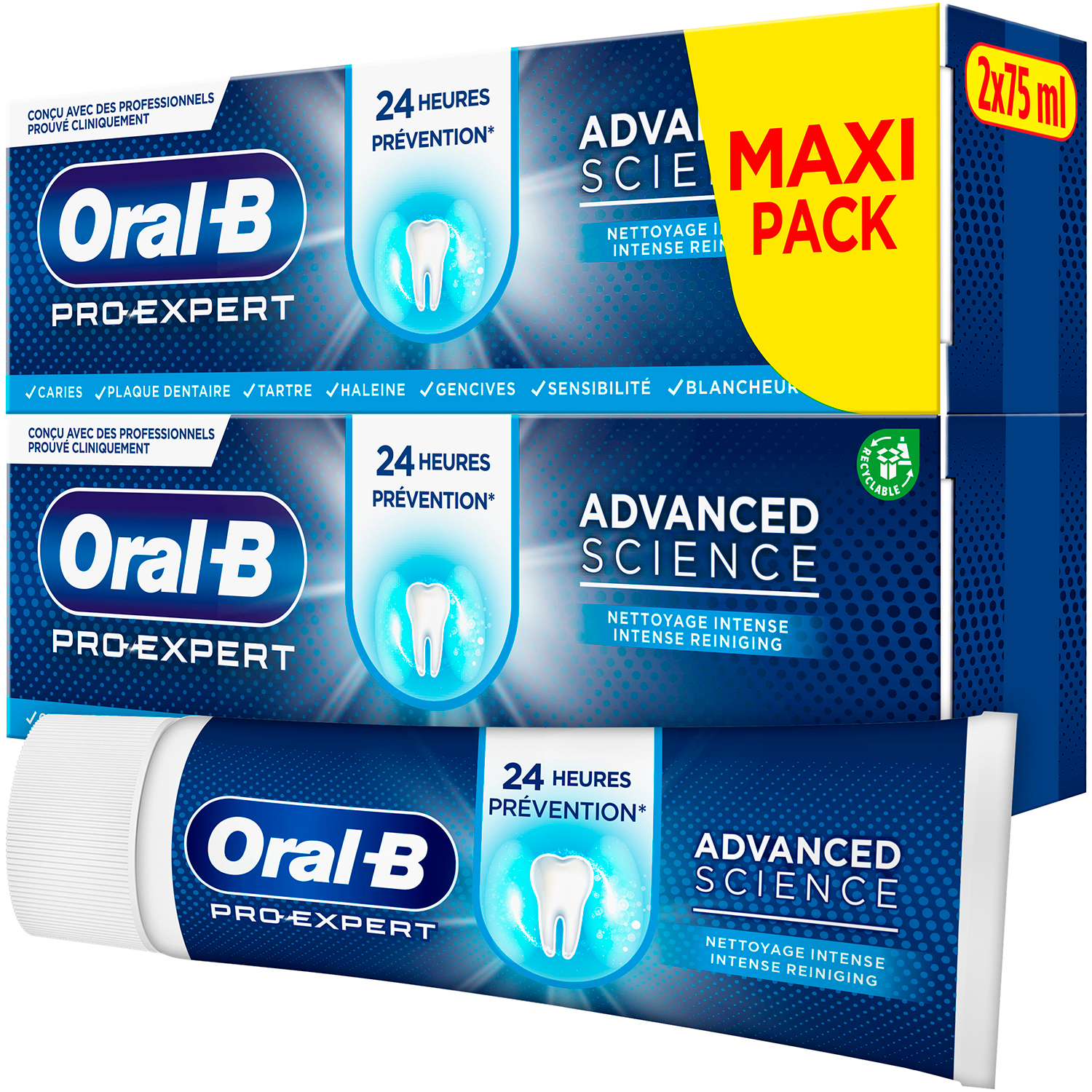 ORAL-B Pro-Expert Zahnpasta 2 x 75 ml. Advanced Science Intense Clean