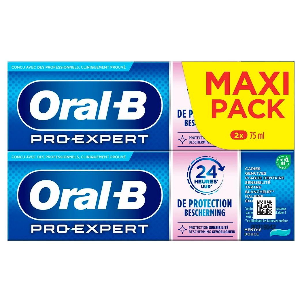ORAL-B Pro-Expert Zahnpasta 2 x 75 ml. Sensitive Protection Soft Menthol