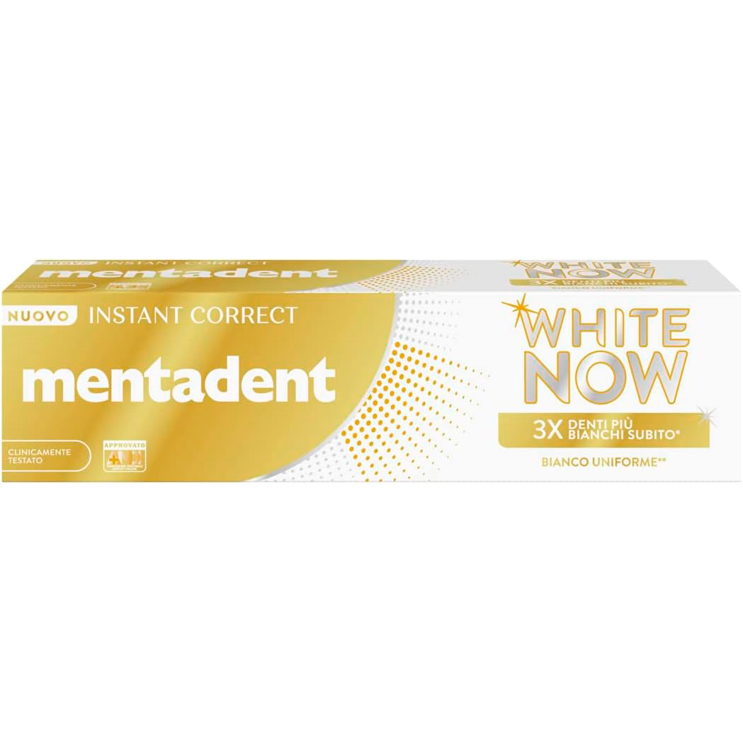 Zahnaufhellung Zahnpasta MENTADENT White Now Instant Correct 75 ml.