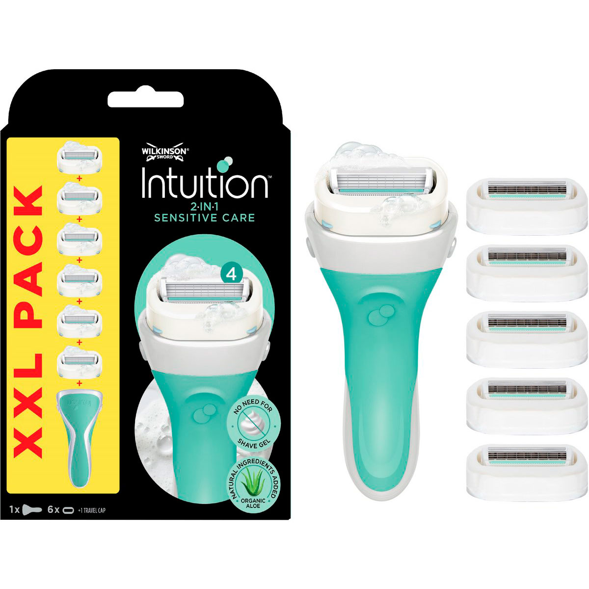 Wilkinson Sword Woman Barberskraber Intuition Sensitive Care + 6 Barberblade
