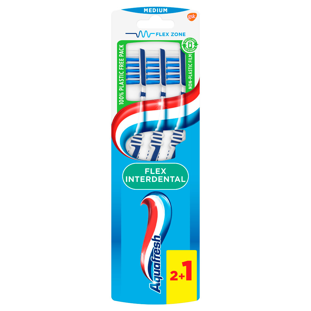 AQUAFRESH Zahnbürsten 3 Stk. Flex Interdental Medium