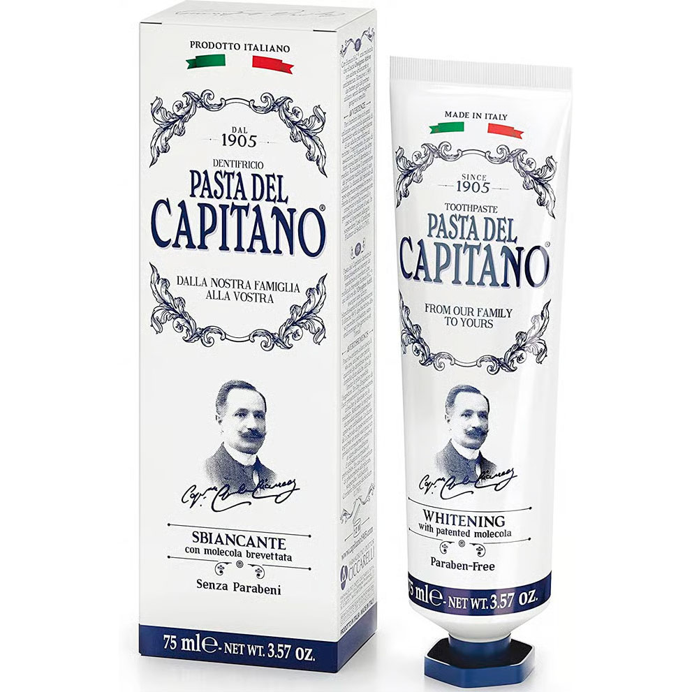 Italiensk Whitening Tandpasta PASTA DEL CAPITANO 75 ml. - Pasta del Capitano Tandpasta