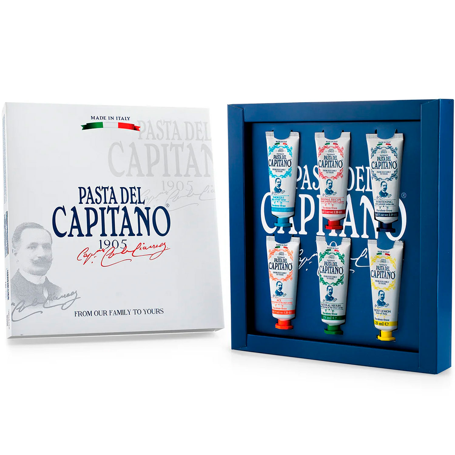 Italiensk Tandpasta PASTA DEL CAPITANO Gaveæske 6 x 25 ml - Pasta del Capitano Tandpasta