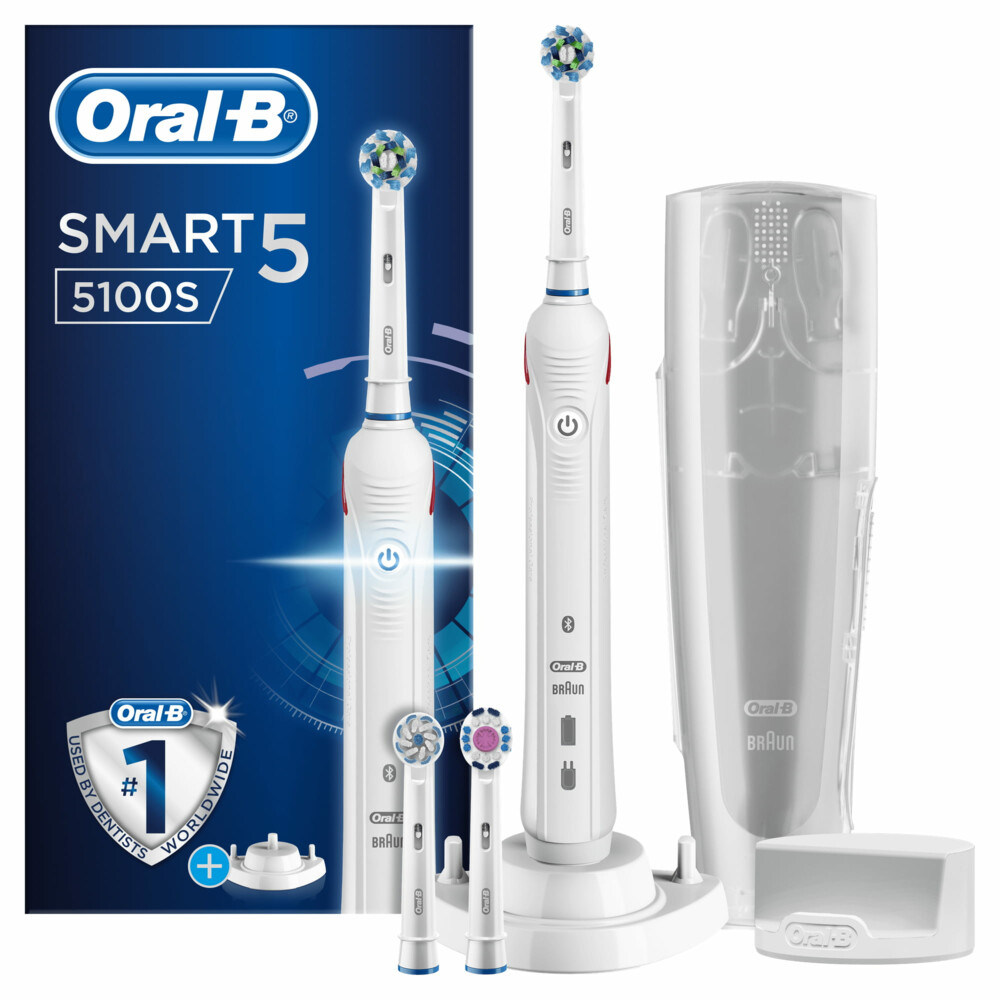 Oral-B SMART 5 5100s Elektrische Zahnbürste + Etui & Extra Bürstenköpfe