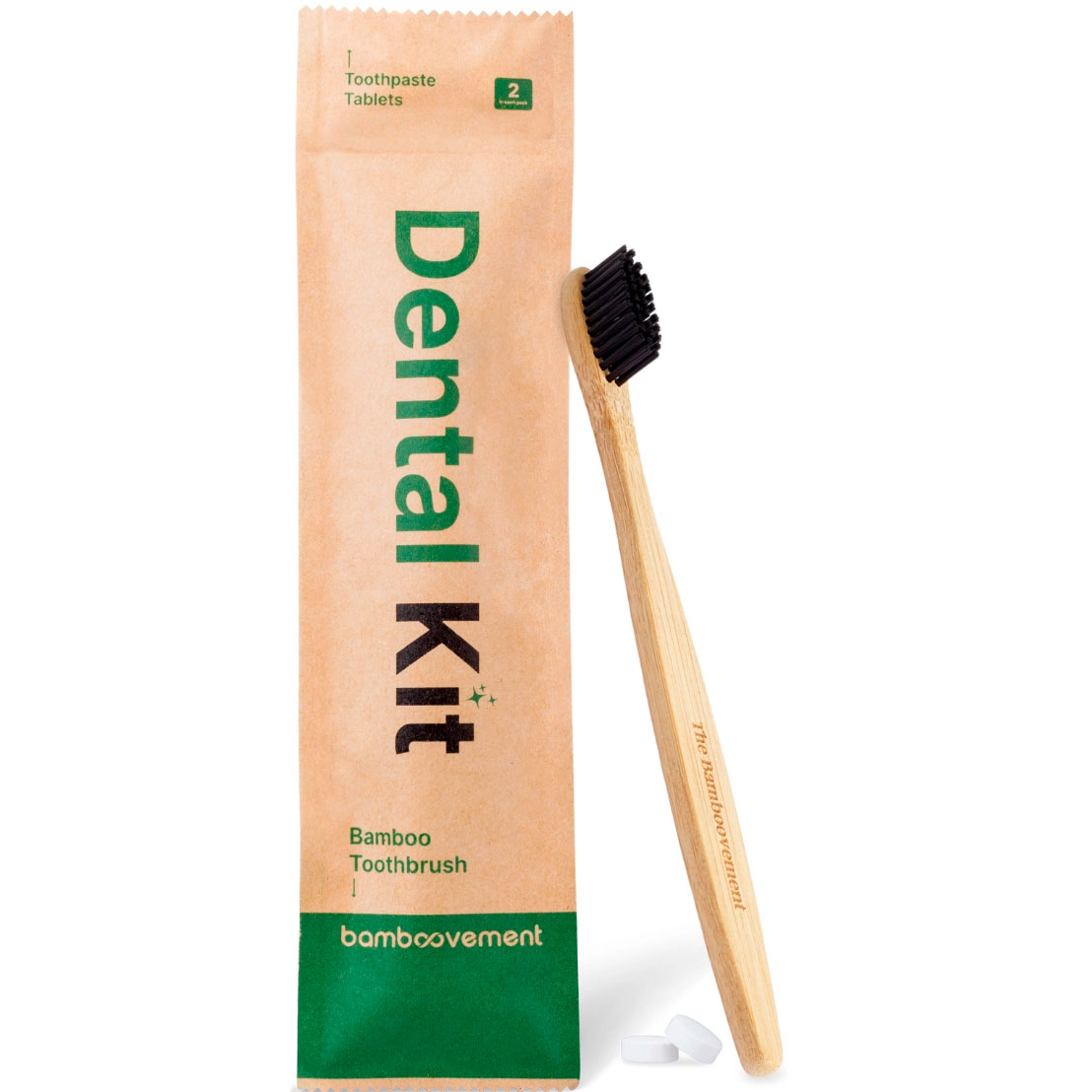 Bambus Tandbørste + Tandpasta Tabletter BAMBOOVEMENT Dental Kit