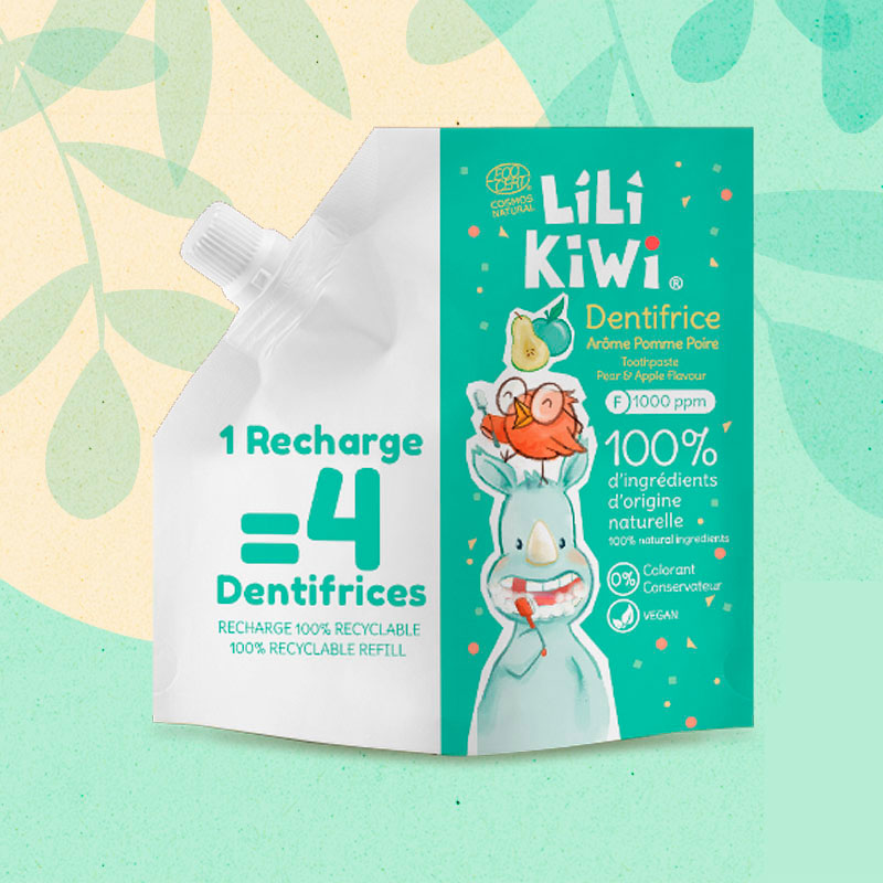 Naturlig Xylitol Børnetandpasta LiliKiwi 0-3 år Apple-Pear 120 ml - LiliKiwi Tandpasta