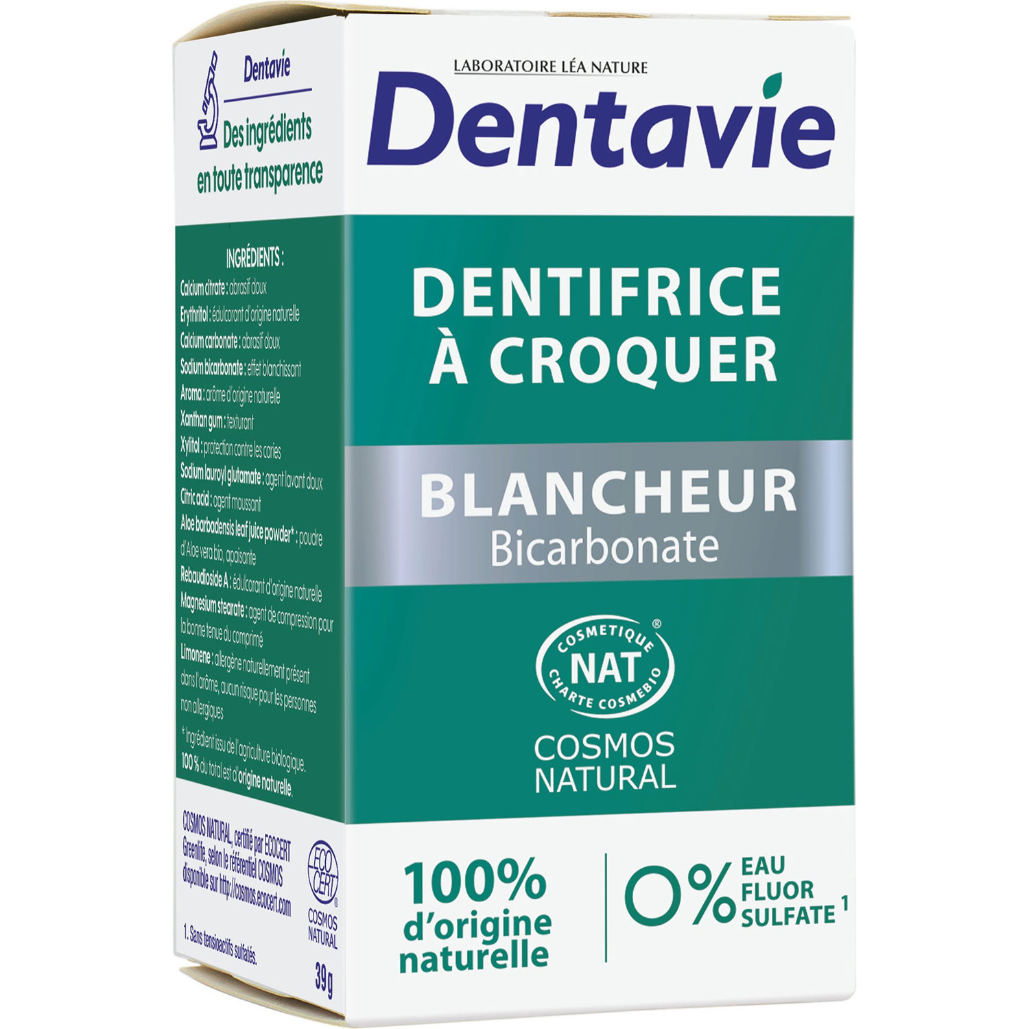 Natürliche Whitening Zahnpasta Tabletten DENTAVIE Xylitol & Bicarbonate 60 Stk.