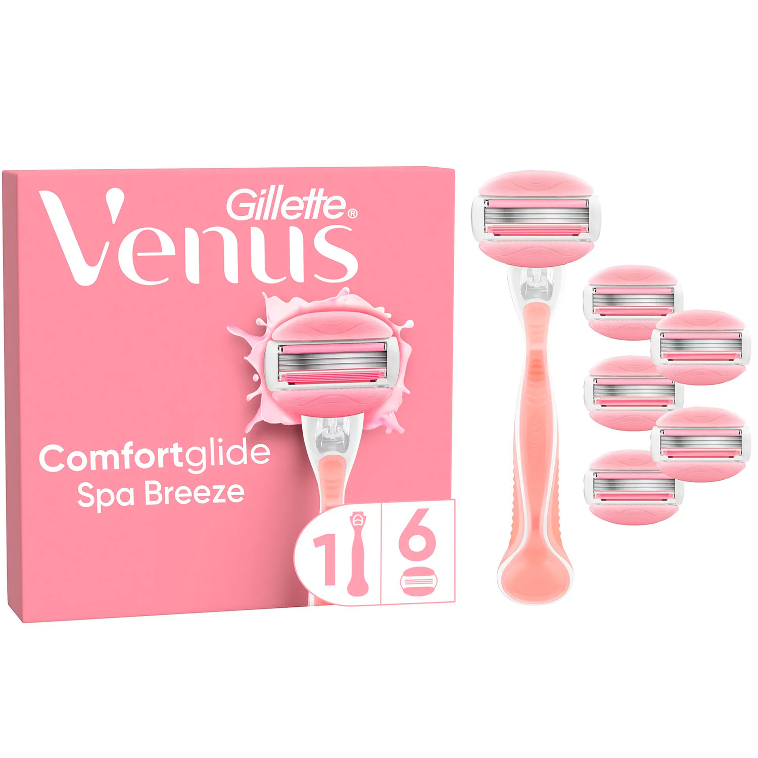 Gillette VENUS Comfortglide Spa Breeze Rasierer Inkl. 5 Stk. Rasierklingen
