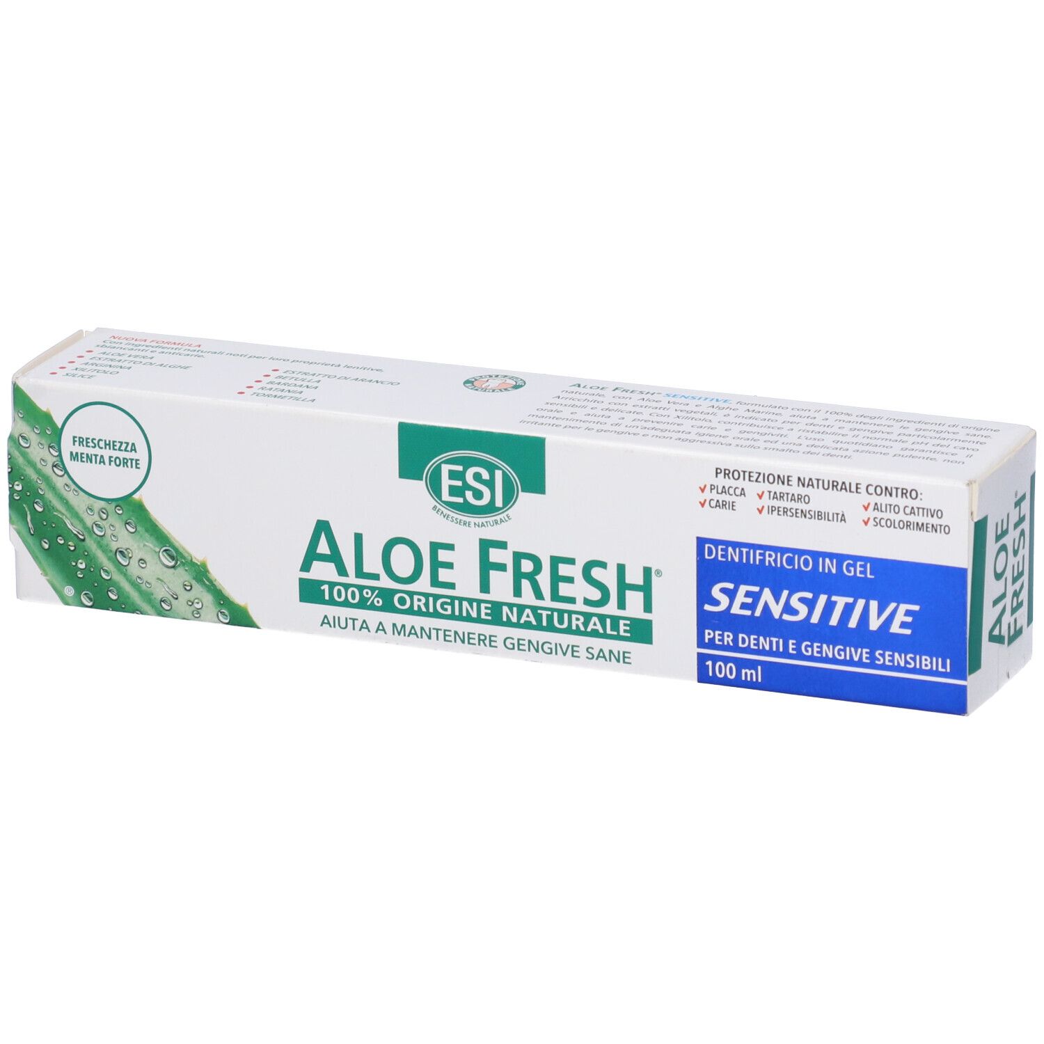 Tandpasta til Følsomme Tænder ESI Aloe Fresh Tandpasta Gel Sensitive 75 ml.
