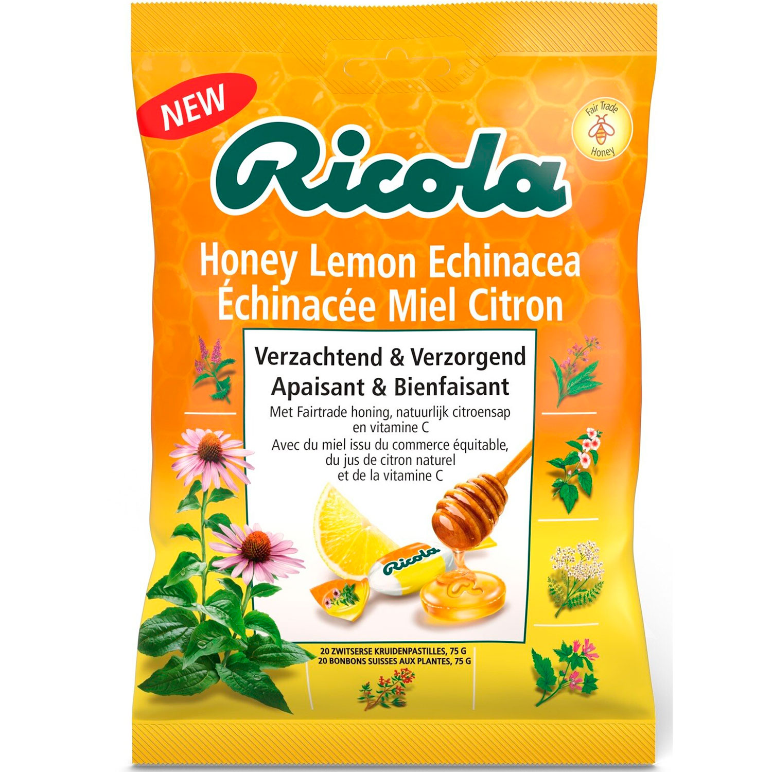 RICOLA Urtebolsjer Honey Lemon Echinacea Pose 75g