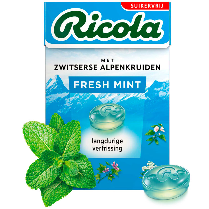 RICOLA Urtebolsjer Fresh Mint Pose 50g