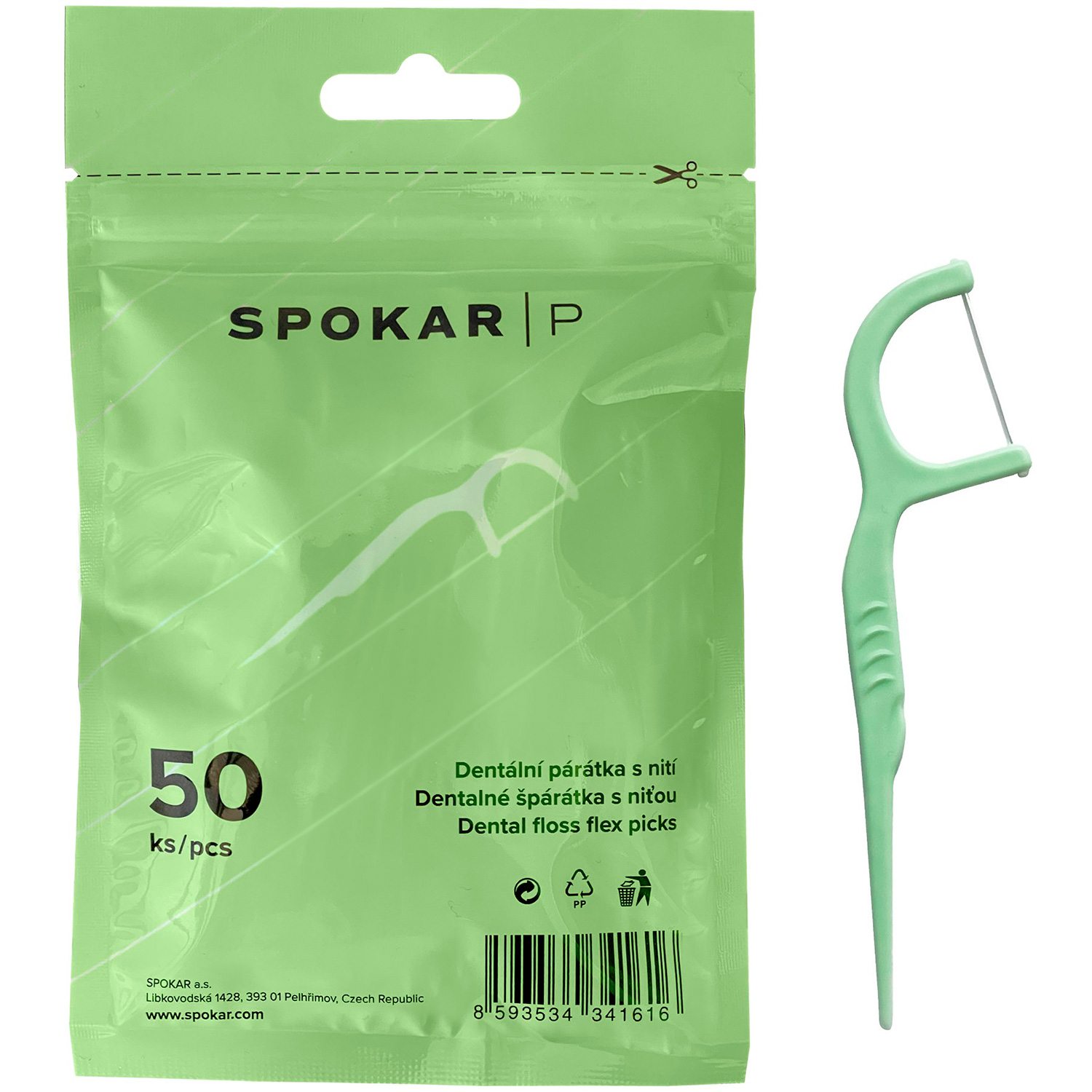 Zahnseidenbügel SPOKAR Floss Flex Picks 50 Stk.