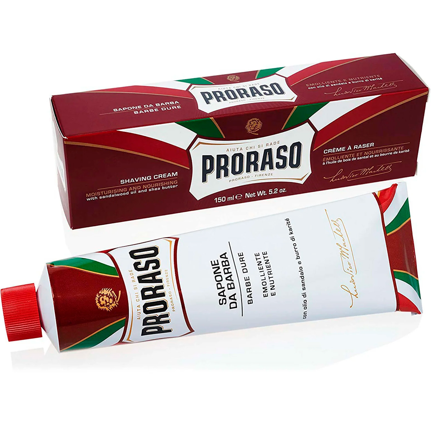 Rasiercreme PRORASO Nourishing Sandalwood & Shea Butter 150 ml.