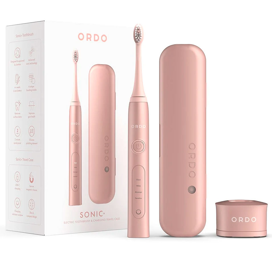 ORDO Sonic+ El-tandbørste + Opladningsetui Rose Gold