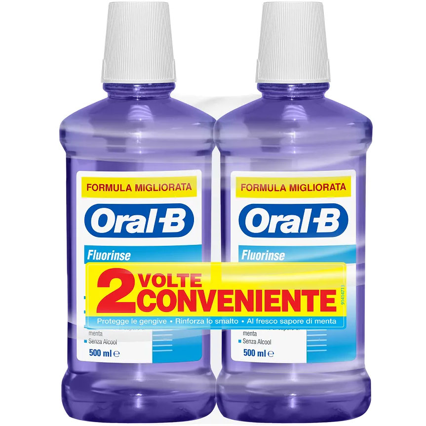 ORAL-B Munddusche 2 x Fluorinse Alkoholfri 500 ml.