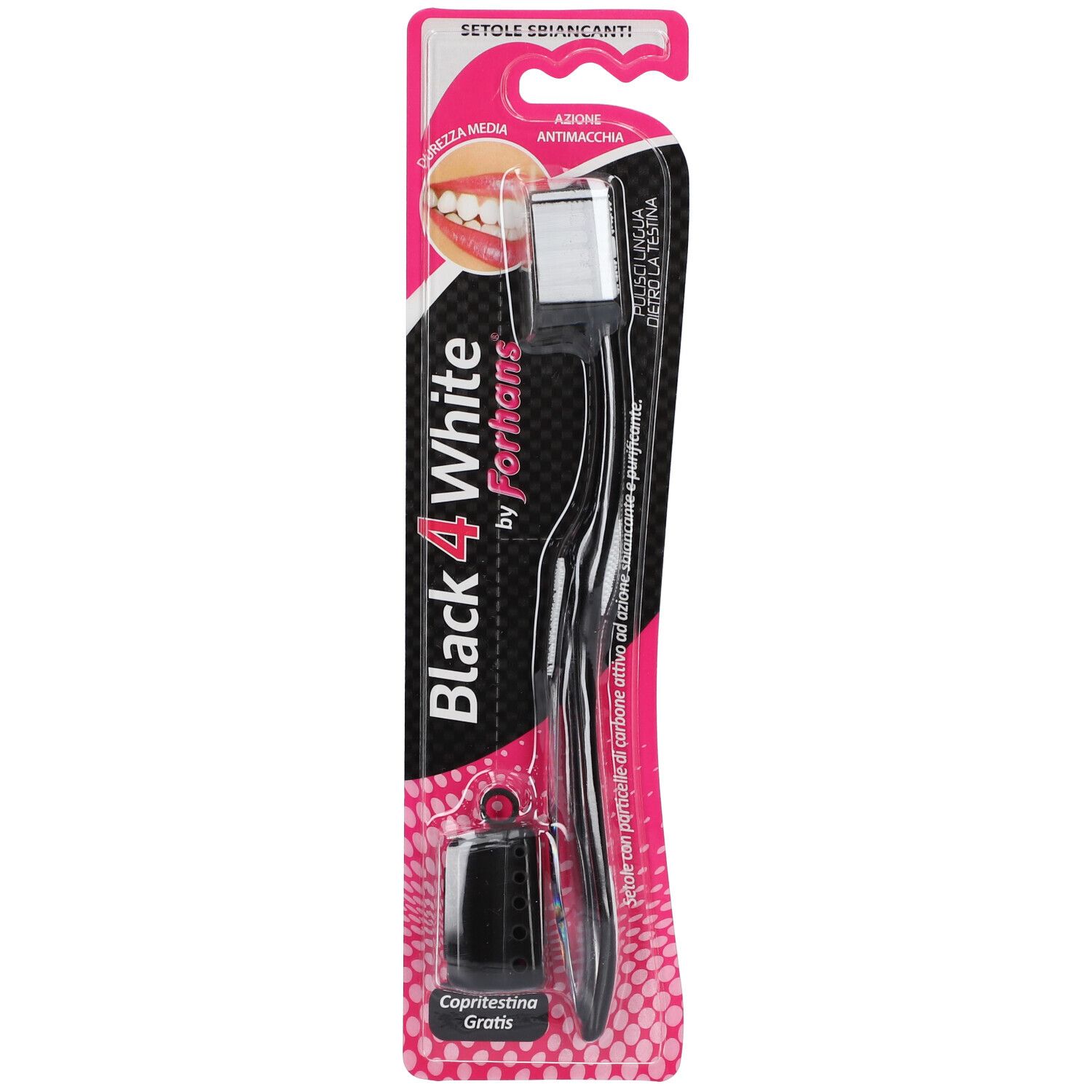 Whitening Tandbørste FORHANS Black4White Active Charcoal - Medium