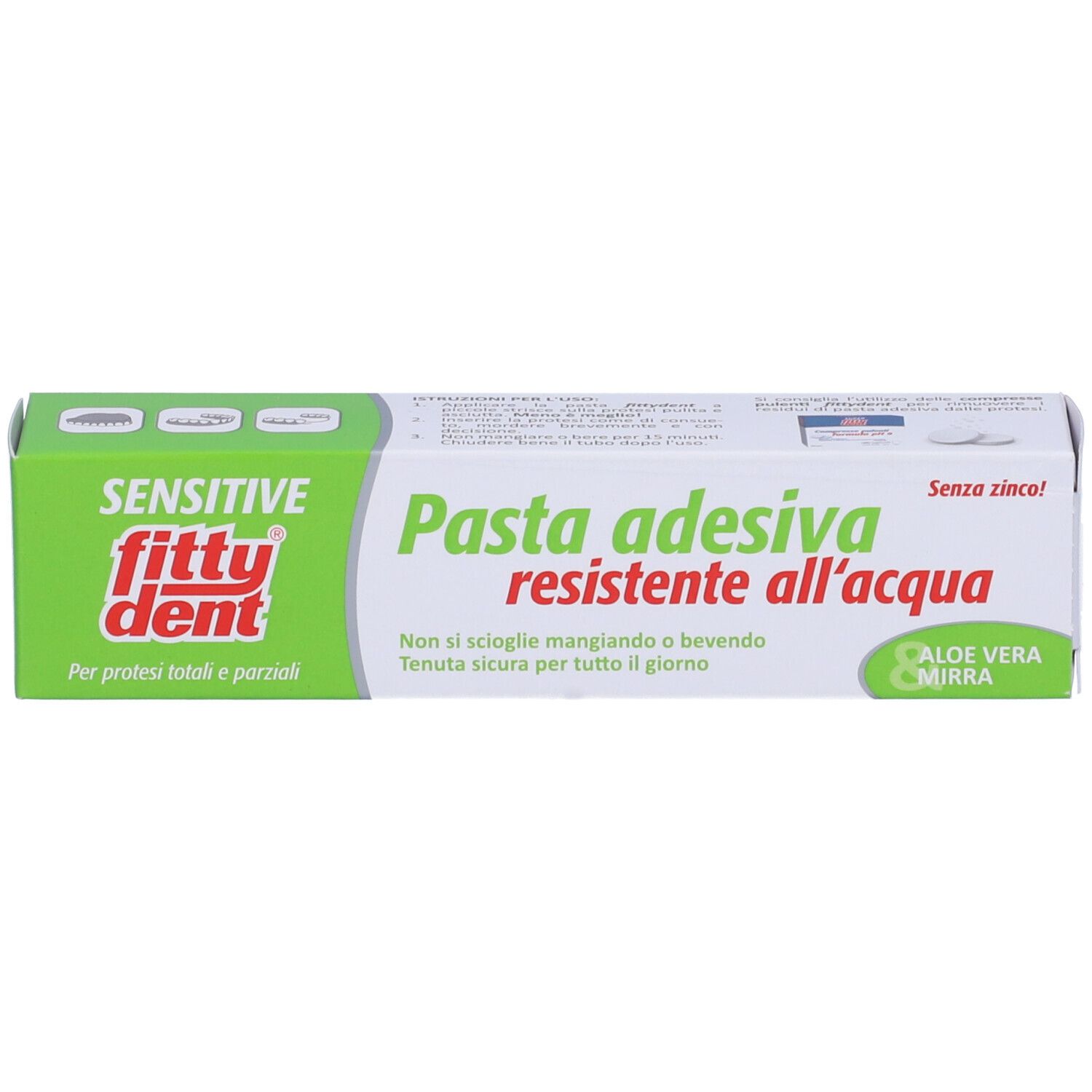 FITTYDENT Sensitive Wasserresistenter Prothesenhaftcreme mit Aloe Vera & Myrrhe 40g
