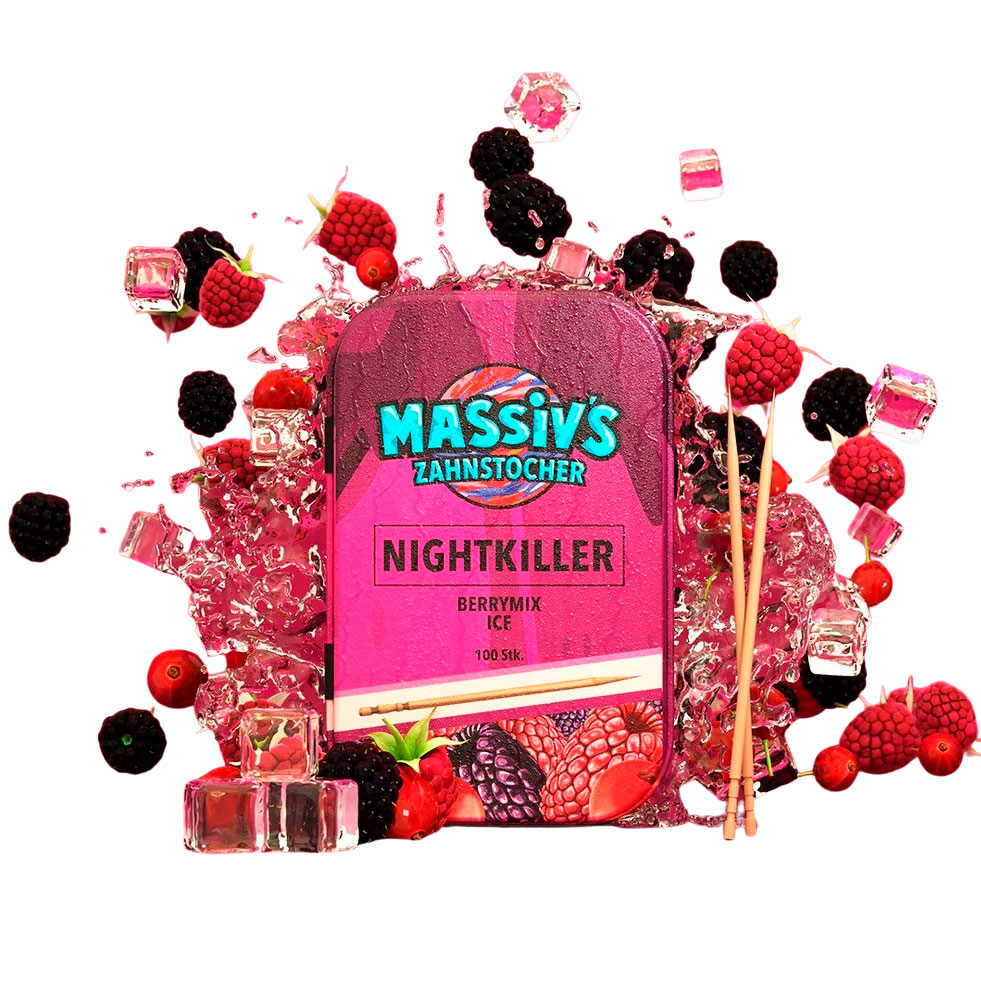 Tandstikker Med Smag WUNDER Massiv ́s Nightkiller Berrymix Ice 100 stk. - Wunder Zahnstocher Tandstikker - Tandtråd / Tandstikker / Flosser