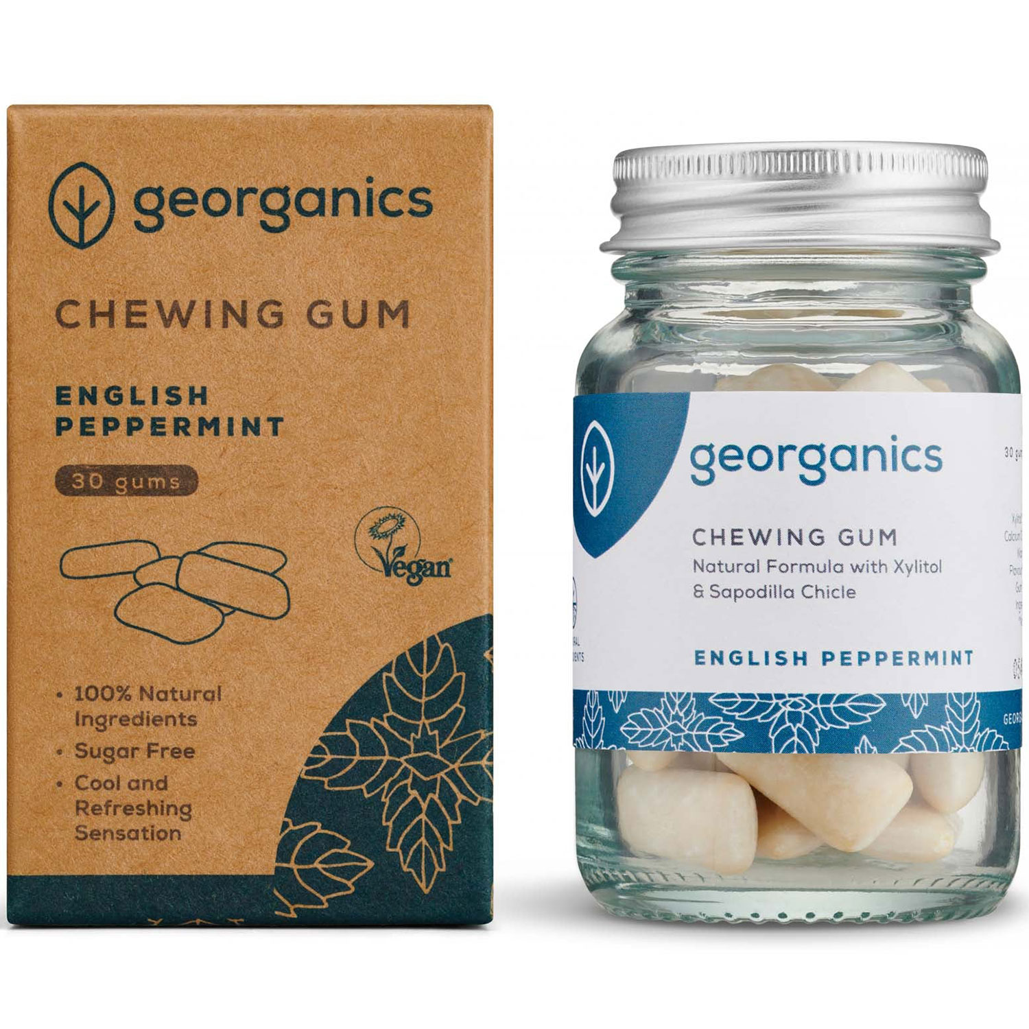 Xylitol Kaugummi GEORGANICS Peppermint 30 stk.
