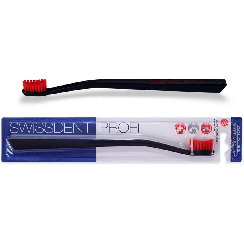 SWISSDENT Zahnbürste Profi Colours Black & Red Edition