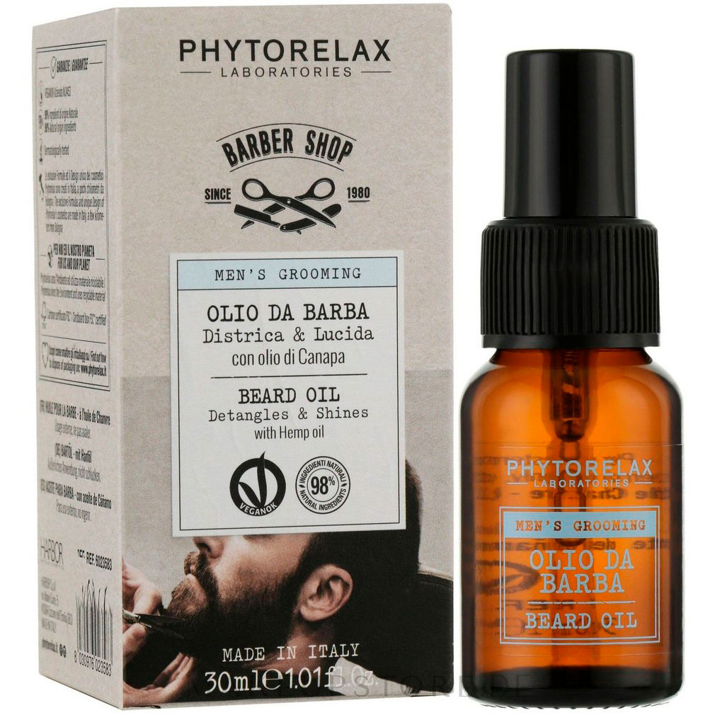 PHYTORELAX Olio Da Barba Bartöl Pflegendes & Glanzgebendes Bartöl mit Hanföl (30 ml)