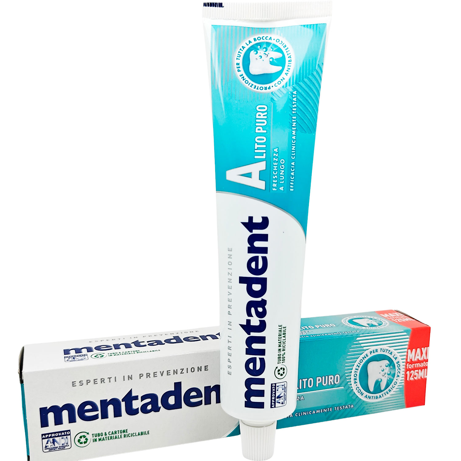 Tandpasta mod Dårlig Ånde MENTADENT Fresh Breath 125 ml.